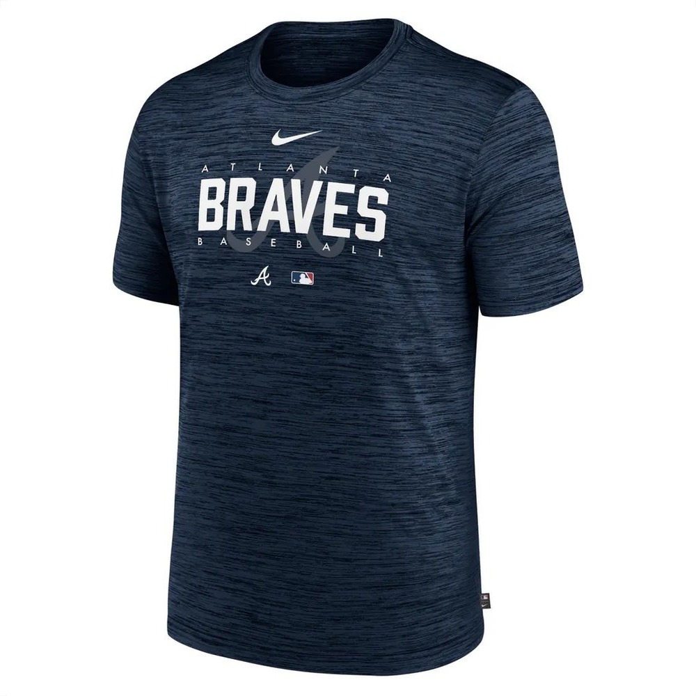 Nike Atlanta Braves T-Shirt Mens Medium Blue Dri-FIT MLB Authentic Collection